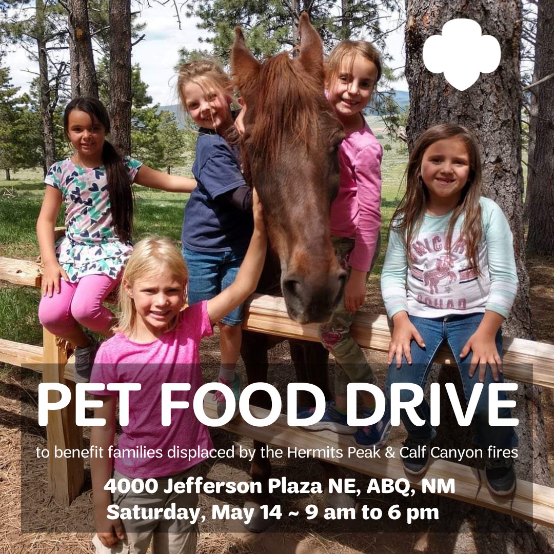 Join Girl Scouts of New Mexico Trails in giving back to our communities in need by donating pet