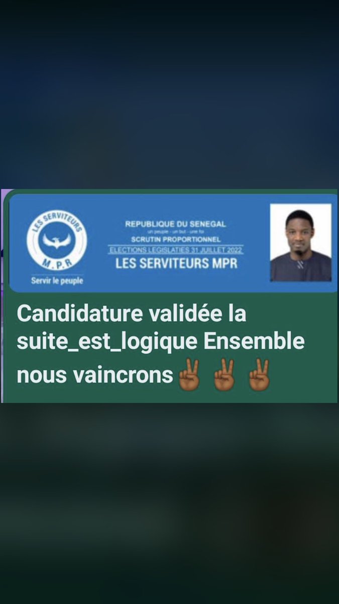 ambassadeurPSTF's tweet photo. Salam la famille 
Merci pour le soutien et les parrainages de tout un chacun ! Notre candidature aux législatives de 2022 vient d'être validée 🙏🏾 
Le travail continue #kebetu @BakhdadO @DiorfallGueye2 https://t.co/4wr3YlwrXI