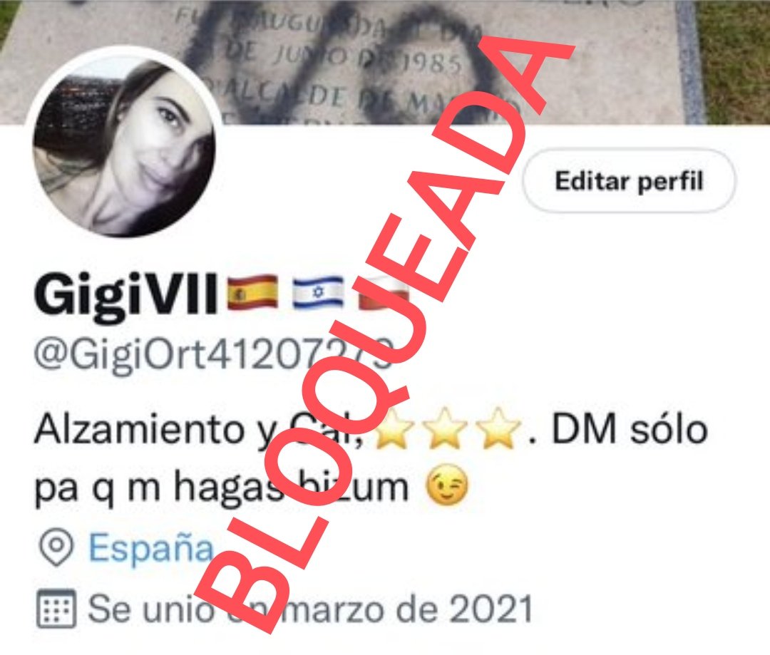 ⚠️ 𝗖𝗨𝗘𝗡𝗧𝗔 𝗕𝗟𝗢𝗤𝗨𝗘𝗔𝗗𝗔

𝗡° 𝟮𝟯𝟮 - 𝟭𝟮 𝗺𝗮𝘆. 𝟮𝟮
📢 DIFUSIÓN ▶ La cuenta de Gigi está bloqueada definitivamente. Es cliente VIP, así que ya sabéis. 

Seguidla en  <a href="/GigiVIII___/">Gigi</a>

𝗣𝗛𝗢𝗛𝗜𝗕𝗜𝗗𝗢 𝗥𝗘𝗡𝗗𝗜𝗥𝗦𝗘

💪💪💪🇪🇸🇪🇸🇪🇸
#NoNosVanACallar