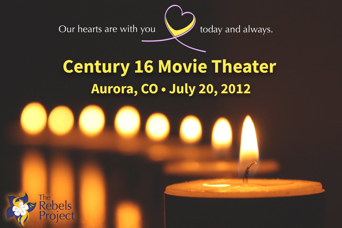 rebelsproject's tweet image. We honor the memory of those lost and send love to all who were impacted by the Aurora Movie Theater shooting 10 years ago today. #neverforget #therebelsproject #survivorsupport #massshootings