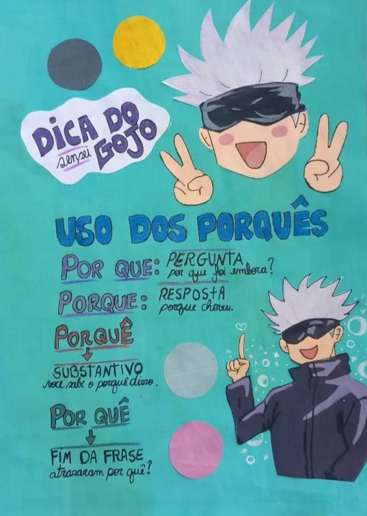 Ayumi_550's tweet photo. Aprenda com o sensei gojo como usar os porquês https://t.co/C5qxjjmz3x