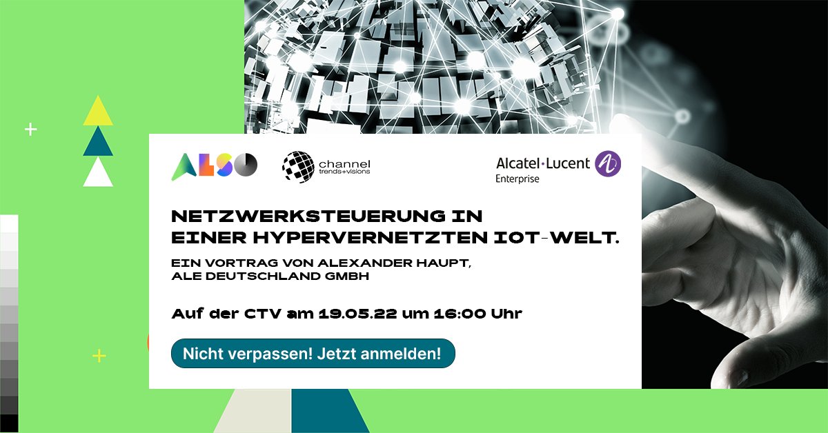 ALSODeutschland's tweet photo. Freuen Sie sich auf die Live-Präsentation von Alcatel-Lucent Enterprise auf der ALSO CTV am 19.05.2022.
Jetzt anmelden: https://t.co/Kgt6H6a2MP
#alcatellucententerprise #ALSODeutschland #ALSOCTV #CTV #ITK #Transform2Perform #DigitalTransformation https://t.co/9hBjJGanRe
