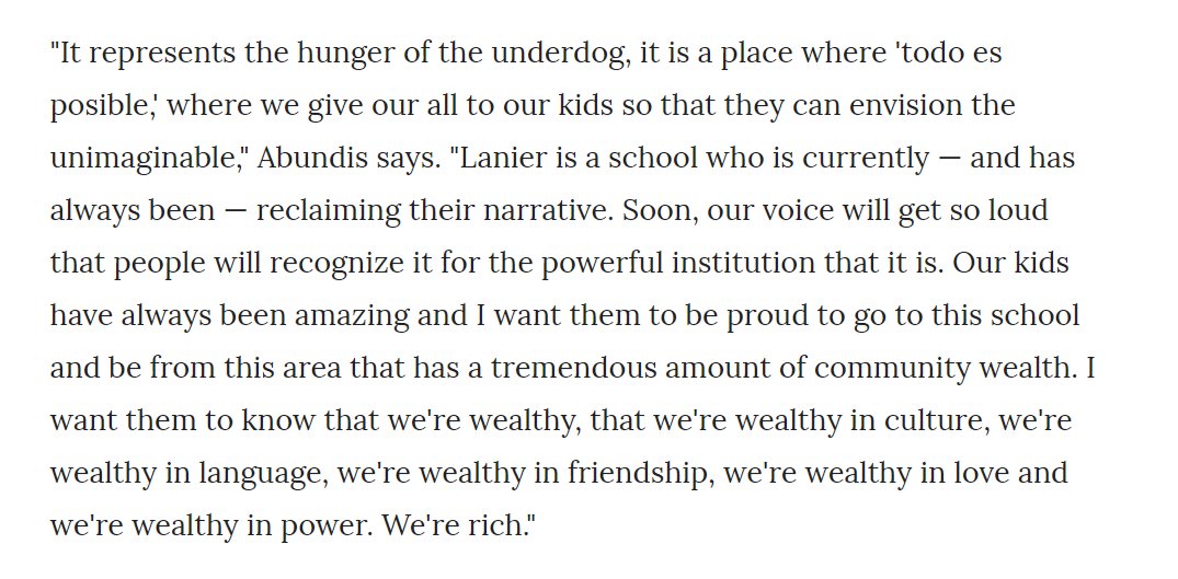 Adriana Abundis, a master-educator at Lanier, is one of 5 finalists for a prestigious national teaching award. 
She'll represent San Antonio &amp; all of TX tomorrow in D.C. 

Loved her response to my Q: "What do you want the nation to know abt Lanier?" 
👏
mysanantonio.com/news/local/art…
