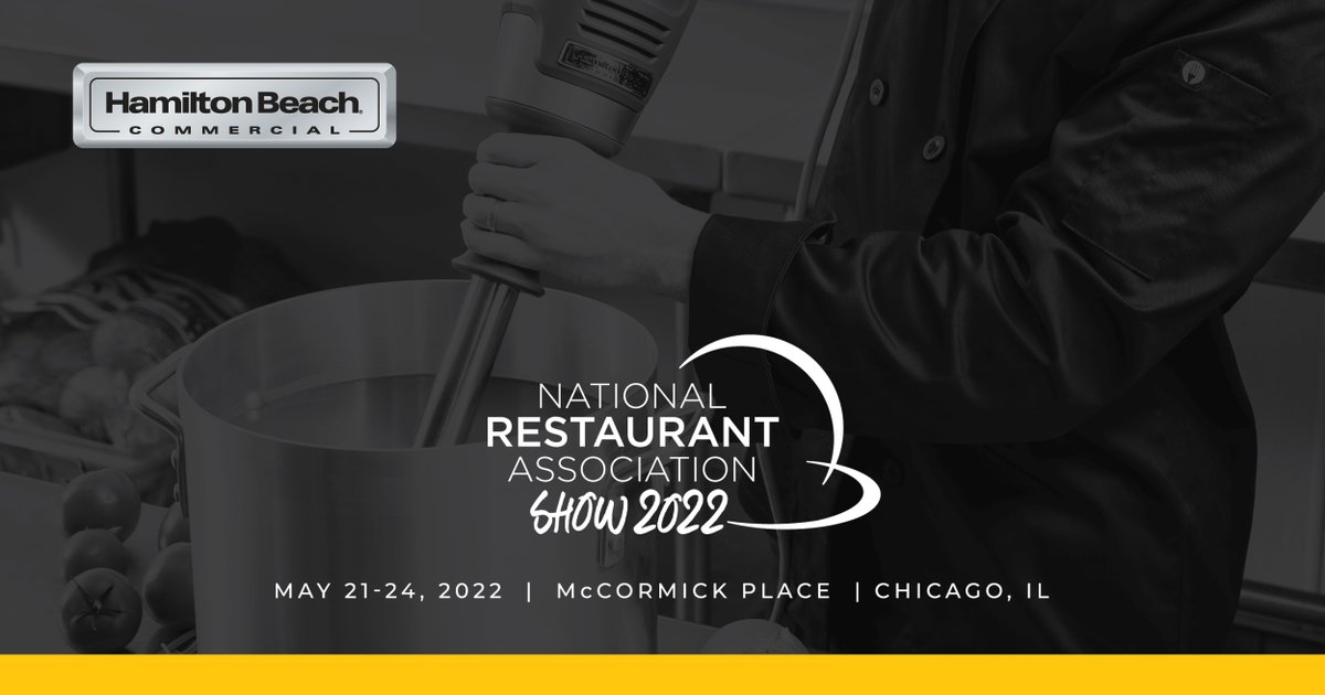 Have you seen the BigRig™ in person yet? How about our redesigned beverage and culinary blenders? Come and see what's new with us in Chicago in booth 2240. Add us to your show planner: hubs.ly/Q019Yf010  #2022RestaurantShow #hamiltonbeachcommercial