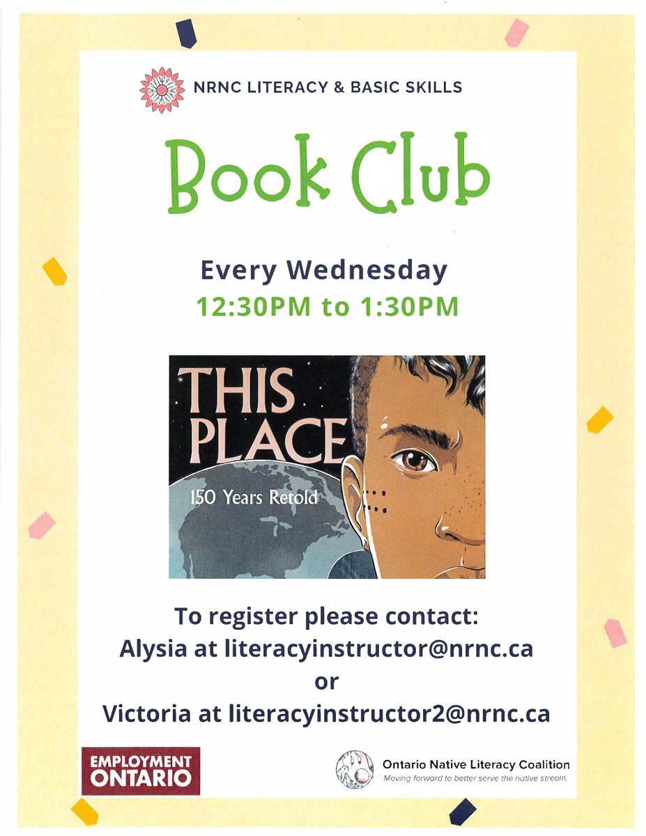 Niagara Regional Native Centre Literacy &amp; Basic Skills adult literacy program has upcoming events at their centre in St. Catharines. Along with GED prep and study space every Tuesday 10am-12pm/1pm-3pm. Contact (647)-335-7132 or email literacyinstructor@nrnc.ca
#adultliteracy
