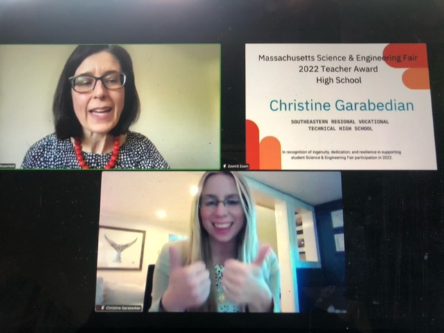 MassScienceFair's tweet photo. Congrats to Christine Garabedian of Southeastern Reg Voc-Tech, recipient of the 2022 MSEF High School Teacher Award. Sponsored by @SanofiSpecialty to recognize support of student STEM learning through participation in #masssciencefair
Stay tuned for MS Award on May 26th. https://t.co/oQXuBj90gs