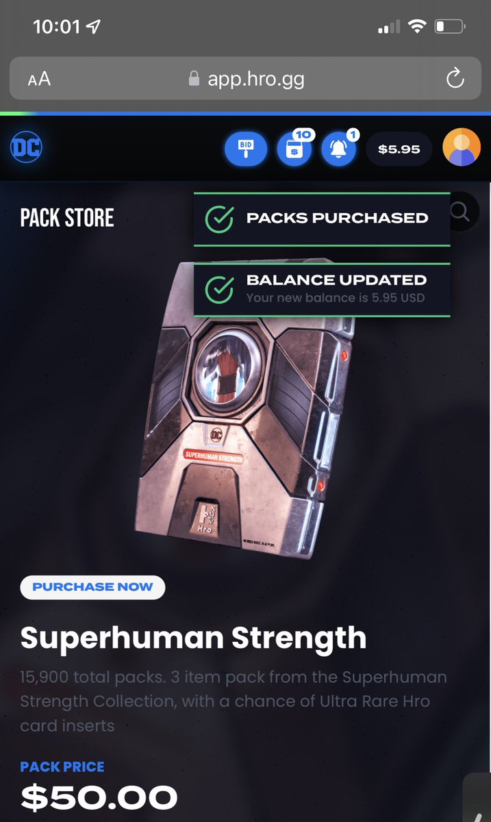 Chandler28138's tweet image. Man @hro is hands down the best site. I got an error at first hit refresh tried again and like a magic trick my $500 was gone and I got 10 packs… the most smooth and fast experience I have ever had…

Thank you to hro and @TheFirstMint for an Allow list spot super happy