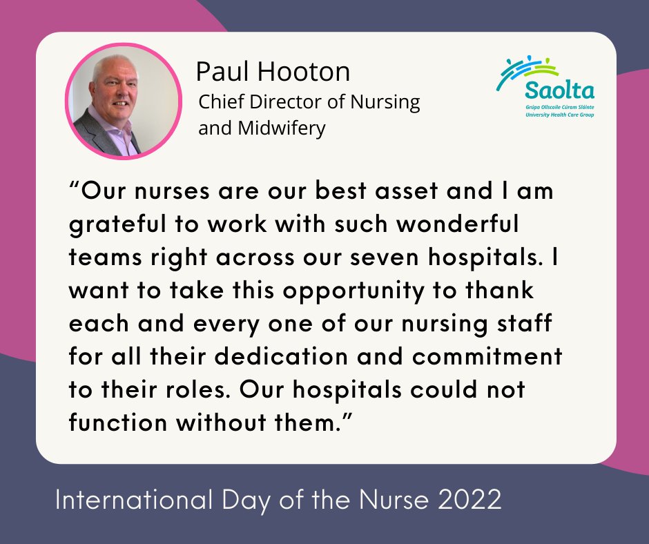 On International Nurses Day I want to acknowledge my incredible nursing colleagues across the Saolta Group. I continue to be impressed by your professionalism, skill and compassion #IND2022 #HereForLife