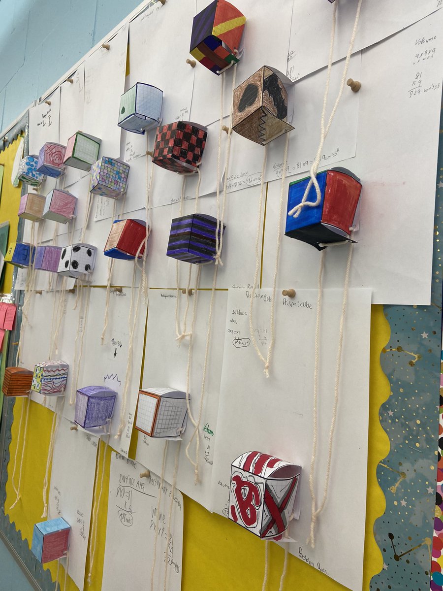 AlwaysUsePencil's tweet photo. Fine motor✅ Geometry✅ Art✅. All three for a rectangular prism activity showing my Ss how nets turn into their 3D prisms and using what they know to solve volume and surface area! #mathisfun #npsdlearns 📐 🎨 https://t.co/TeFWMp6oo1