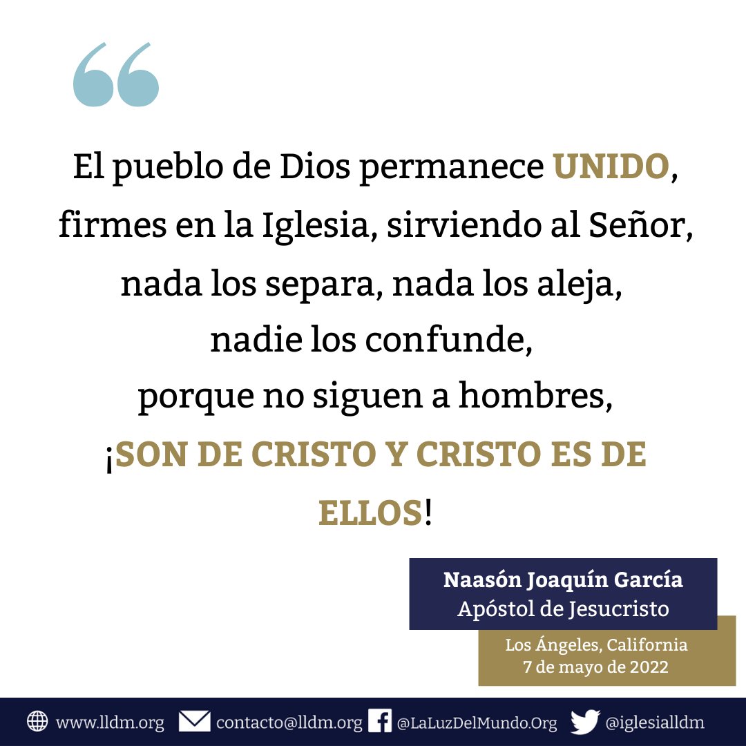 iglesialldm's tweet photo. Mensaje del Apóstol de Jesucristo #NaasónJoaquínGarcía en el marco de su #53aniversariodevida 
#SiempreUnidos | #ElAmorNosUne https://t.co/O5iQHGk47i