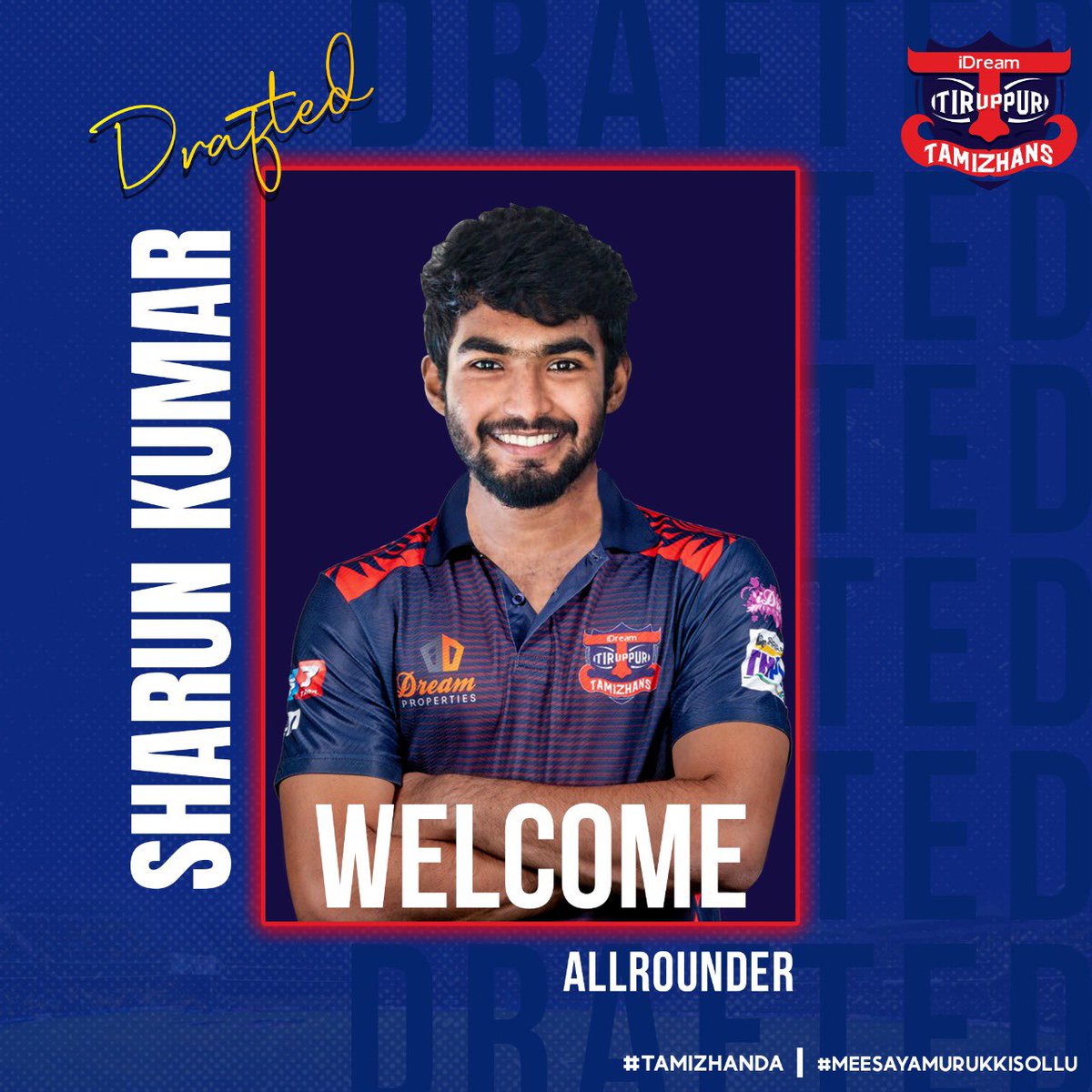 TeamTiruppur's tweet photo. Rounding off the squad with some bowling options as well 🙌🏽 Welcome Tamizhans! 🔥

#playersdraft #tnpldraft #idream #tiruppur #tamizhans #tnpl #tnca #NammaOoruNammaGethu #tnpl2022 #TamilNaduPremierLeague #TiruppurTamizhans #TamizhanDa #meesayamurukkisollu https://t.co/5FAEb806md