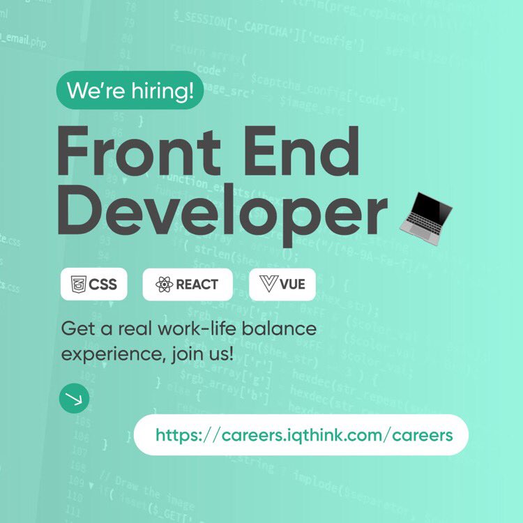 iqthink's tweet image. IQTHINK is looking for a new Front End Developer and you might be the One!
Join our team!
Apply today:
careers.iqthink.com/careers
#hiring #hiringdeveloper #remotework #workfromhome #JobOpportunities #trabajosihay #frontenddeveloper #remotejobs #JobHunting #jobvacancy