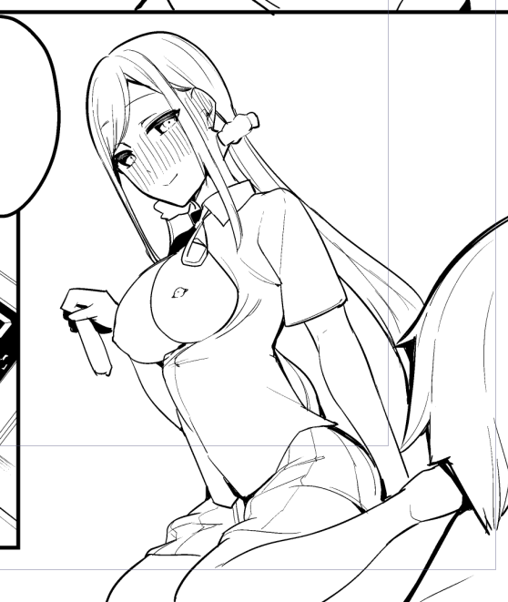 今日一番かわいくかけたコマはこれ!やっぱりデッサン人形すばらしい! 