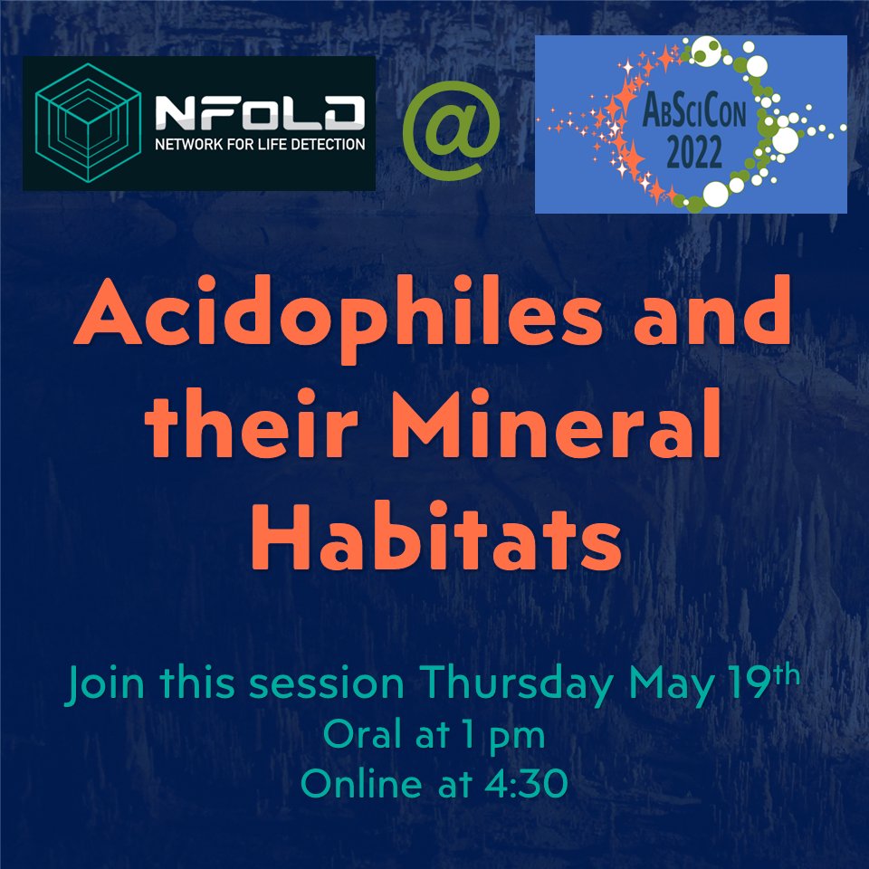 Acidophiles and their mineral habitats. 

<a href="/geomicrobe/">Dan Jones</a> 
#AbSciCon2022