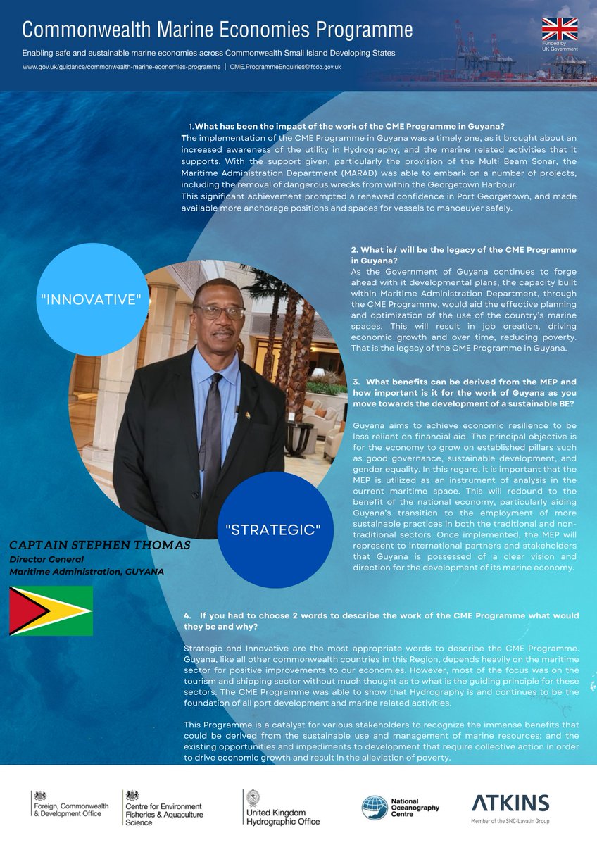 CME Programme (@cme_prog) on Twitter photo DG <a href="/maradguyana/">MARAD Guyana</a> has described the CME Prog. as Strategic & Innovative. Through <a href="/UKHO/">UK Hydrographic Office</a> we have provided support to the Maritime Agency and we are also working with Government to develop a Maritime Economy Plan which we anticipate will be Cabinet endorsed and launched soon. DG <a href="/maradguyana/">MARAD Guyana</a> has described the CME Prog. as Strategic & Innovative. Through <a href="/UKHO/">UK Hydrographic Office</a> we have provided support to the Maritime Agency and we are also working with Government to develop a Maritime Economy Plan which we anticipate will be Cabinet endorsed and launched soon.