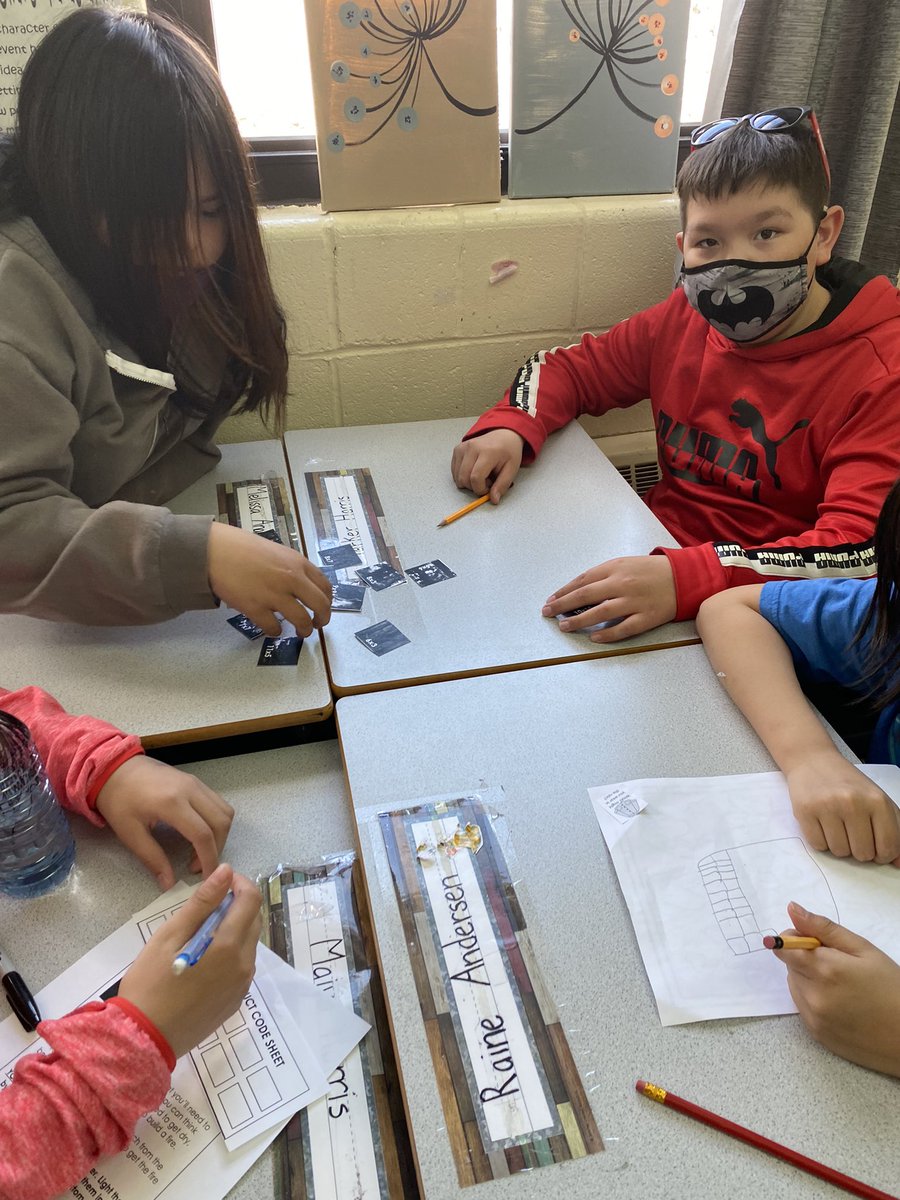 TerriWhiteGr6's tweet photo. Who will make it out of the forest? Grade six loved the multiplication escape room this morning! #deeplearning #buildafire #findshelter #findfood #crossthebridge @jens_haven @DickerShannon https://t.co/WJCdjlKse8