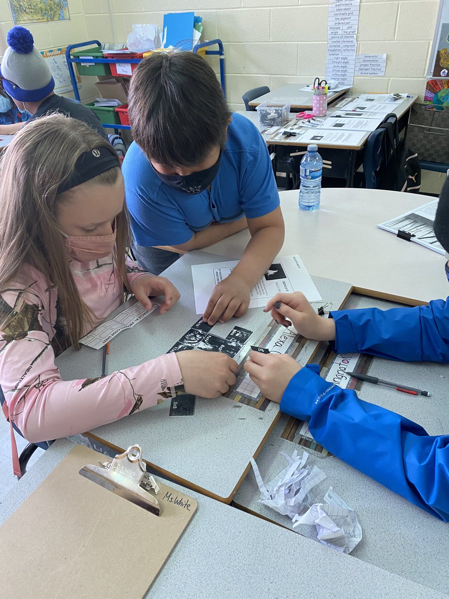 TerriWhiteGr6's tweet photo. Who will make it out of the forest? Grade six loved the multiplication escape room this morning! #deeplearning #buildafire #findshelter #findfood #crossthebridge @jens_haven @DickerShannon https://t.co/WJCdjlKse8