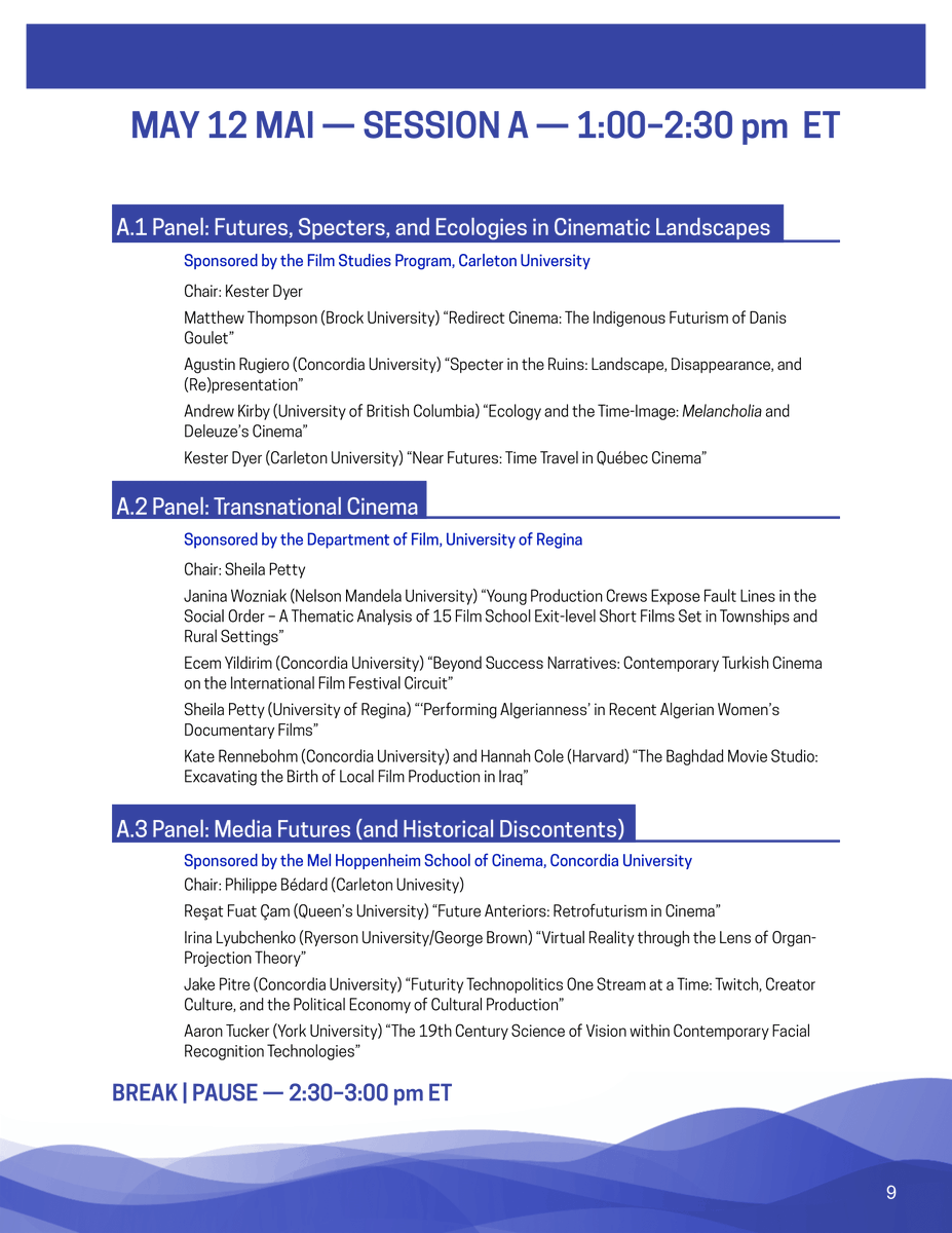_filmstudies's tweet photo. The #FSAC2022 has officially started! Check out the panelists speaking today below. Make sure to register before 1PM in order to attend these panels.      

Remember to register with Congress to join: https://t.co/S1uPHvXQeO   

For more information: https://t.co/Z70WtgtfUg https://t.co/v71rHCXfDK