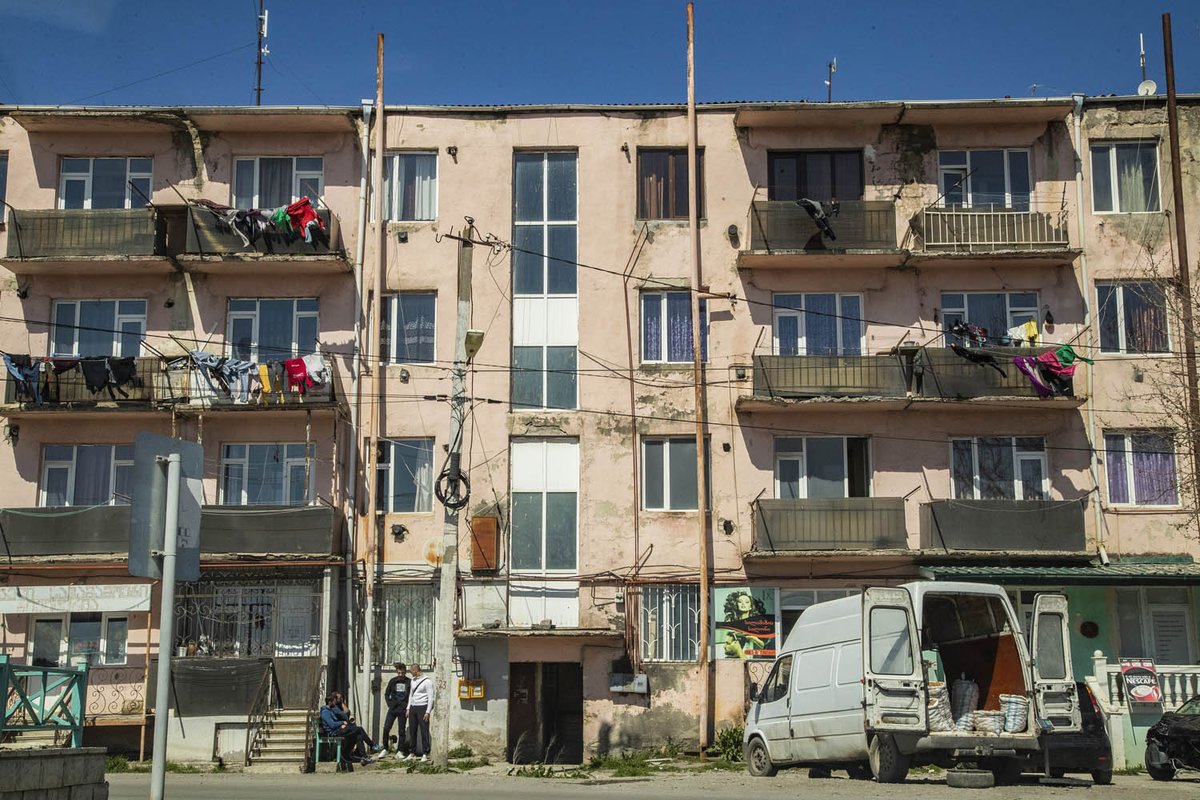 The toll of “Creeping borders” - borders that are shrunk and redrawn by imperialist forces in the country of Georgia. Demonstration against the war in Ukraine and how people sturggle to survive poverty." DS