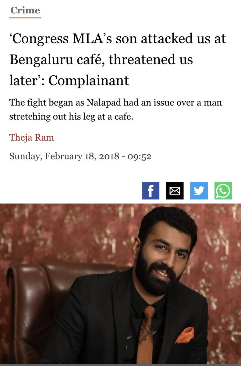 divyaspandana's tweet photo. This boy @nalapad is the honourable @IYCKarnataka president (on bail) son of MLA Harris, and he’s questioning my integrity. Wah! 👏🏽 https://t.co/wsYFcxzF1h