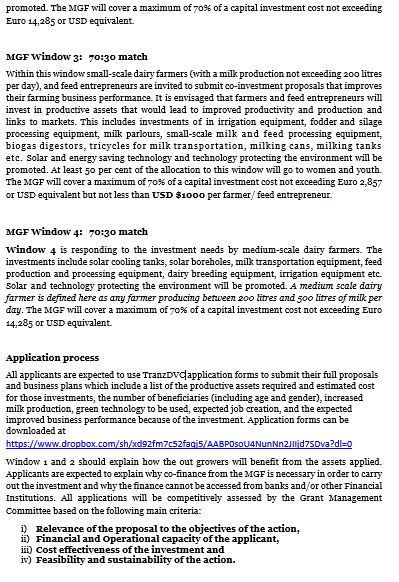 ZagpDairy's tweet photo. Invitation to submit applications for Matching Grant Funds for investments in the Dairy Value Chain (DVC) in Zimbabwe.
Follow the links for more information and to access the application forms
https://t.co/0unRGa85sN
https://t.co/8Xf7hWlVd5 https://t.co/EVoUmIBgph