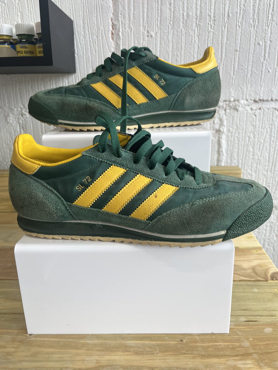 solepatrol666's tweet photo. Over the moon with these 2008 SL72s,first time using the Dye Activator from @Reno_station no need for a re-dye, another quality product from my mates up north.#adidasoriginals #adidasSL72 #ShowUsYourStripes #SolePatrol #upcycle https://t.co/biPMK2fXIu