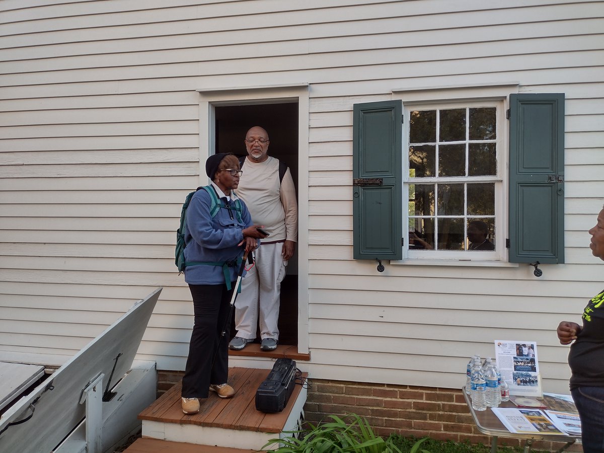 New Walk to Freedom of South Jersey visited the Peter Mott House last night on their 165-mile Underground Railroad trek. Deborah Price and Alvin Corbett are greeted by Kia Jones. They plan a celebration May 28 at the Burlington Friends Meeting House. ourwalktofreedom.com