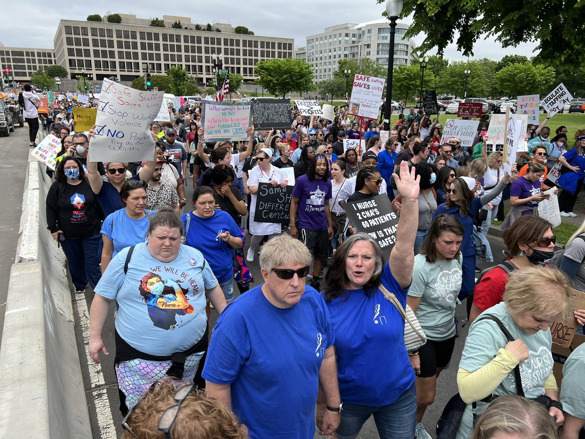 VictoriaSanchez's tweet photo. The nurses are calling for better nurse-to-patient ratios, better pay and protection from injury and physical assault from some patients. @7NewsDC 
#nursesmarch https://t.co/dAGlAdAjlL