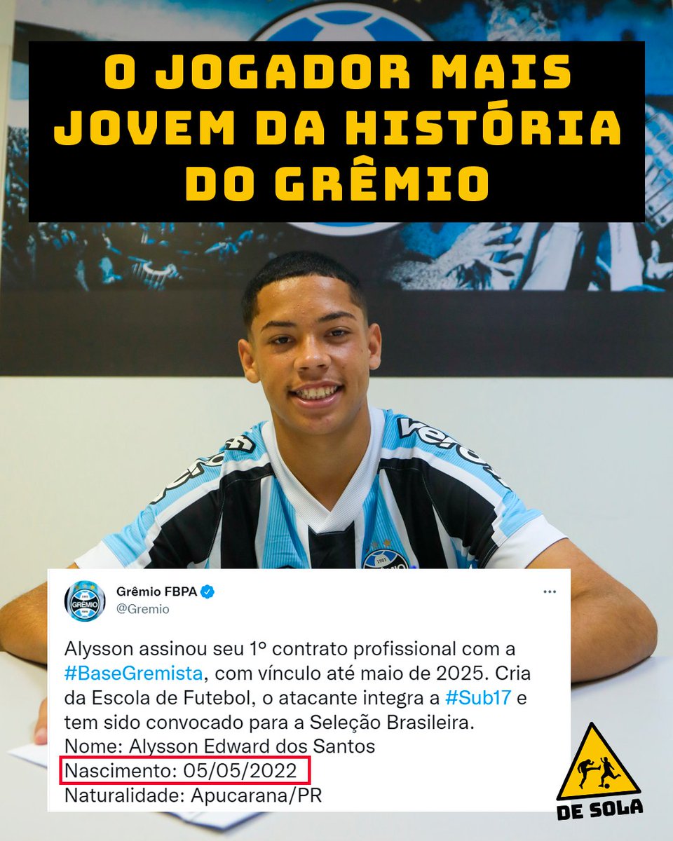 museu_gremio's tweet photo. Grêmio e o tempo: 

Contratar jogador com 5 dias de idade e vende ingresso para um jogo no mês passado https://t.co/oVUmoE8WmS