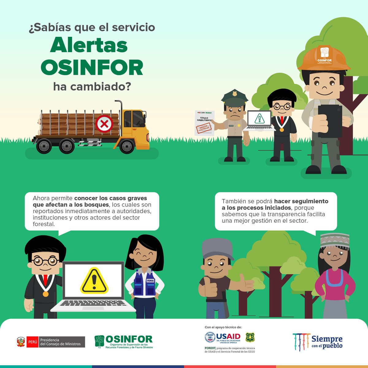 OsinforPeru's tweet photo. ¿Sabías que el #SIGOsfc mejoró el servicio Alertas OSINFOR para que funcione de manera interconectada con otras instituciones vinculadas a la gestión #forestal y de fauna silvestre?
Conoce más sobre este servicio aquí👉https://t.co/gIqneLU9IC https://t.co/3yFQj6XZK9