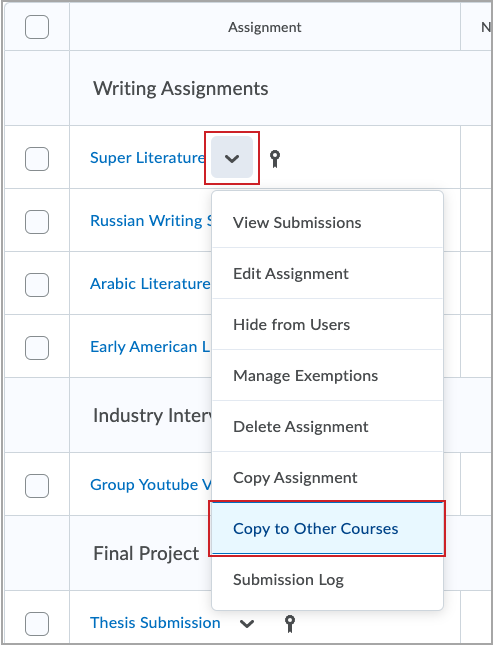 JohnBakerD2L's tweet photo. New "copy-to" feature for @D2L assignments this June. 

Makes it easy for you to copy an assignment and associated items (e.g., google doc, gradebook item, rubric, etc.) from a template or friends course to any of the courses you are teaching.

See screenshots...

#NewInD2L https://t.co/mwoybBVgqN