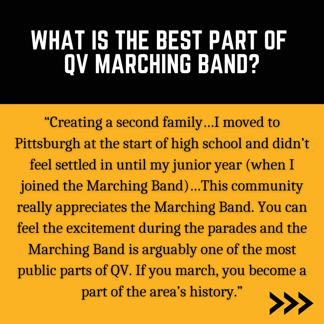 QVHSBandOrch's tweet photo. Some of my very favorite answers here from 2015-16 Drum Major, Annie Riggins :) #throwbackthursday #whyimarched https://t.co/bTFsox84Gj