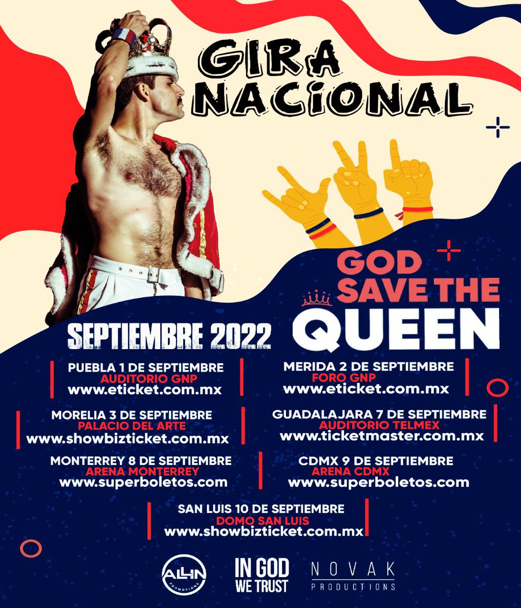 larevista_unica's tweet photo. #Espectáculos 🎶 👑 | #GodSavetheQueen, la mejor banda tributo a Queen regresará a México durante el mes de septiembre. 

#RevistaÚnica 
#AllInPromotions
#DiosSalvealaReina https://t.co/1UGDkxtztr