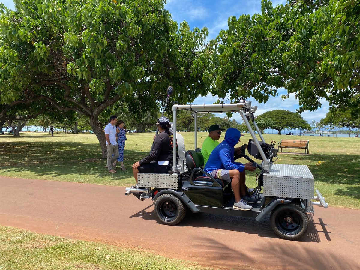 IslandFilmGroup's tweet photo. On set again with our Hallmark Ohana. Get ready for Summer Nights movies on the @hallmarkchannel - First up is Hidden Gems on JUNE 4! Stay tuned for more! https://t.co/688K2vyRON