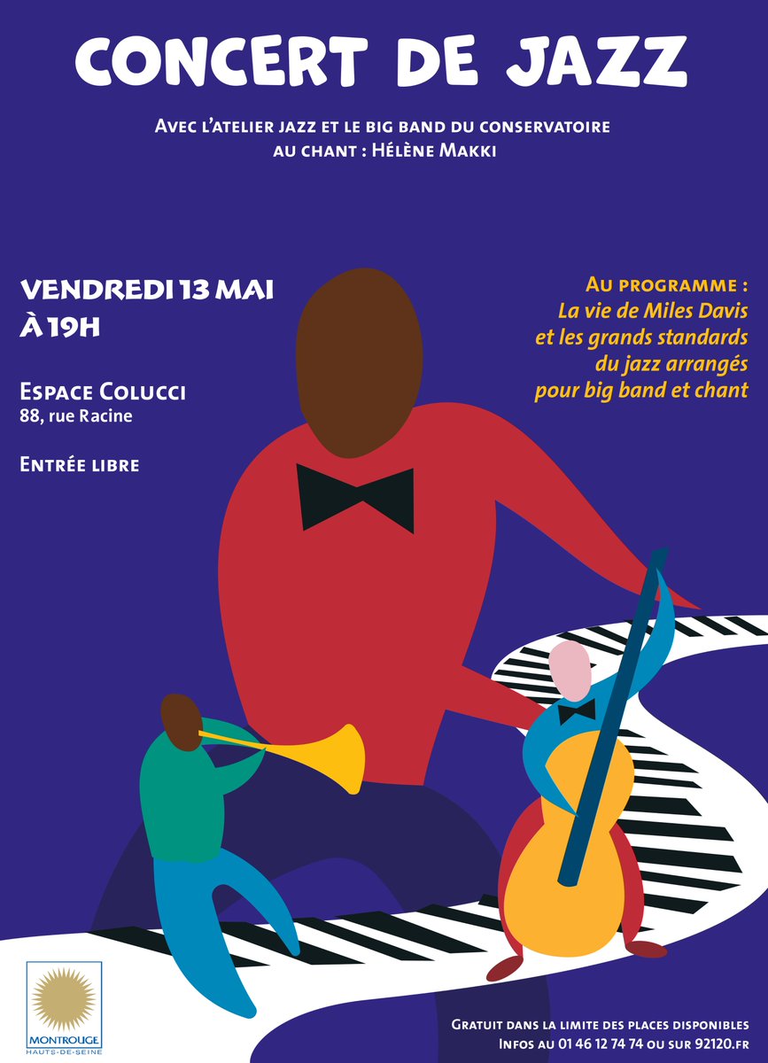 Montrouge92's tweet photo. Plutôt musique Jazz, Western ou Électronique ? 

Ce soir vous avez le choix ! 

🎵 19h - Espace Colucci - Concert de Jazz du Conservatoire
🎵 20h30 - Beffroi - Concert de l'Orchestre d'Harmonie de Montrouge
🎵 20h30 - Hôtel de Ville - Ciné-Concert « Extase » par Tallisker https://t.co/SRtqjOKcP1