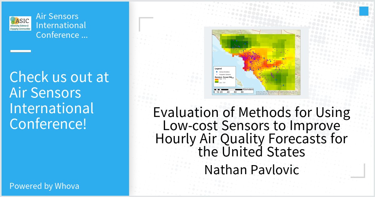 n_pavlovic's tweet image. Come check out our work using machine learning with low cost sensors to forecast #airquality at #ASIC2022. Online on May 12 at 9 AM Pacific and in-person all week. #AirSensorsIntConf2022 #AirQualityResearchCenter @Sonoma_Tech