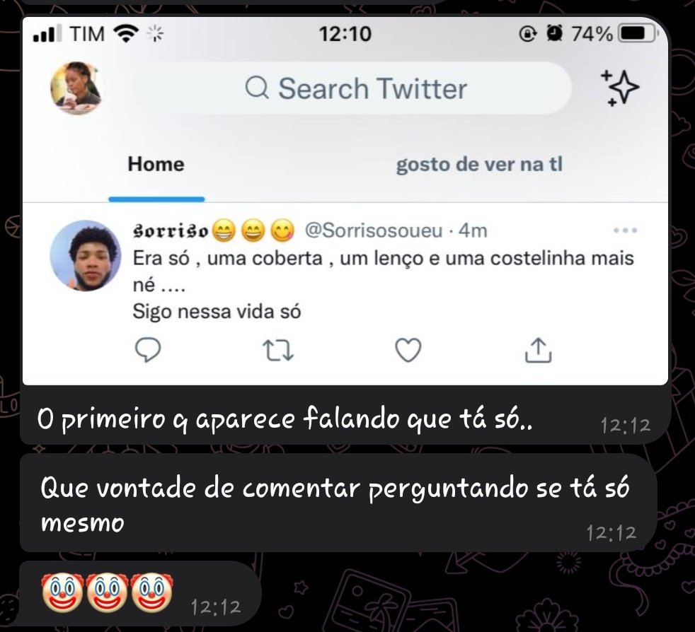 Olha que afronta !!!!
Vim me ver ngm quer né !!! 
Kkkkkkkkk