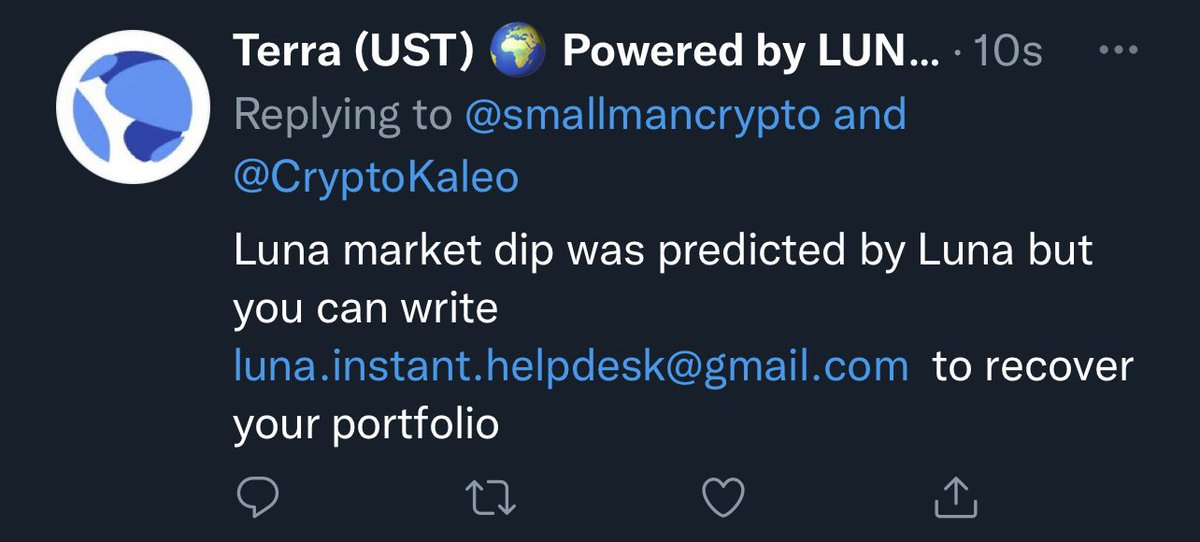 CryptoKaleo's tweet photo. This infuriates me.

Someone out there actually thought “There are tons of people hurting after losing a lot from LUNA. I wonder if they have anything left that I can take from them by using this.”

If you see this, know there’s a special place in hell for people like you. https://t.co/373dwHlPzG