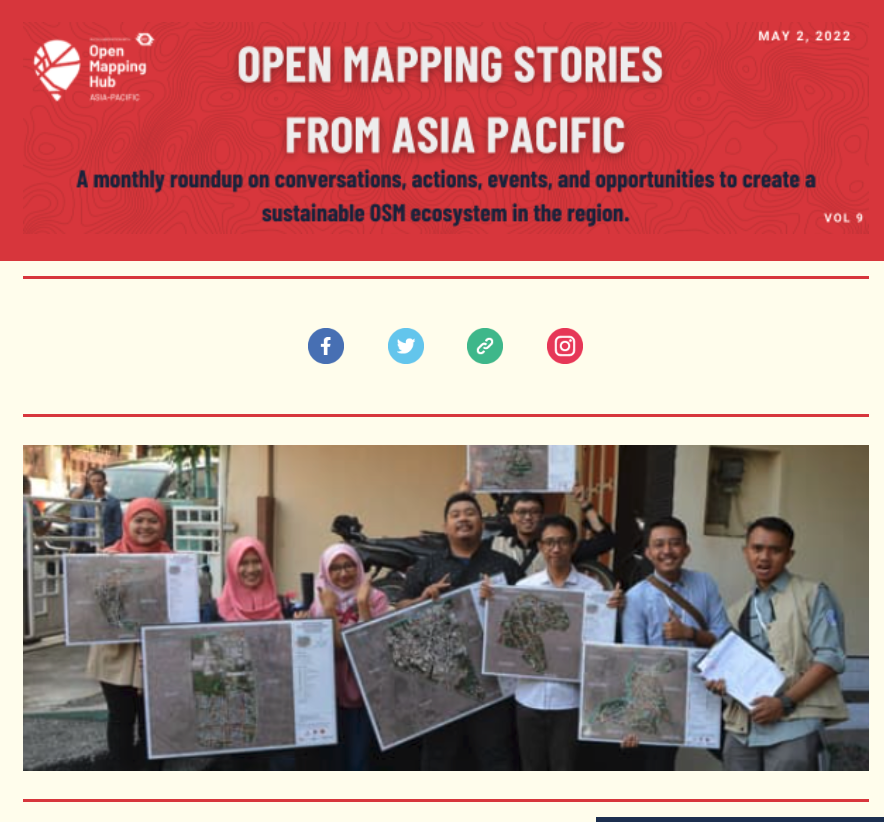 openmapping_ap's tweet image. Have you checked out our May newsletter? Check it out in case you haven&apos;t already to learn about what the #OSMAP communities are up to, including a spotlight on @BoiledBhoot  and #OSMHackfest. 
bit.ly/omsapMay22

Subscribe to get it in your inbox: bit.ly/OMapStoriesAP