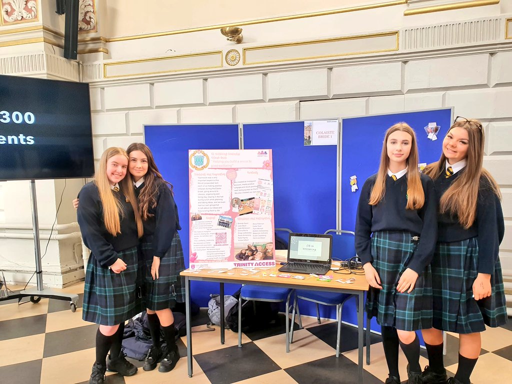 TYColaisteBride's tweet photo. We are so proud of our 2 @Colaistebride TY leadership teams presented at the @TrinityAccess21 showcase! Both teams worked extremely hard on their projects and learned invaluable skills- well done! πππ©βπ #leadership #bridge21 #newskills #TYCB https://t.co/eFlsKO0aHz