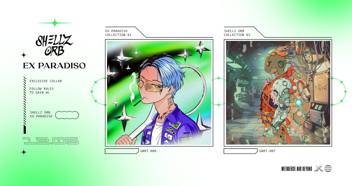 🕊️ EX PARADISO X SHELLZ ORB🕊️

We are giving away 2 Shellz Orb + 2 Ex Paradiso WL spots! 
 
🤍 FOLLOW <a href="/ExParadiso/">Paradise Projects</a> + <a href="/ShellzOrb/">Shellz Orb 🐢</a>
⛓️ Like, Retweet &amp; Tag 2 friends

Winners selected in 24hrs.

#NFT #NFTs #NFTGiveaways