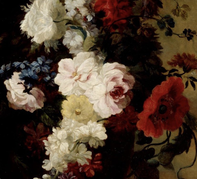 painting details of flowers by Mary Moser