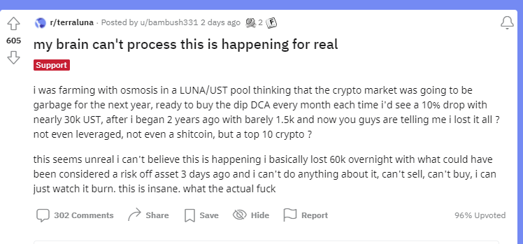 Probably lost a lot of new crypto entrants for good with this Terra collapse