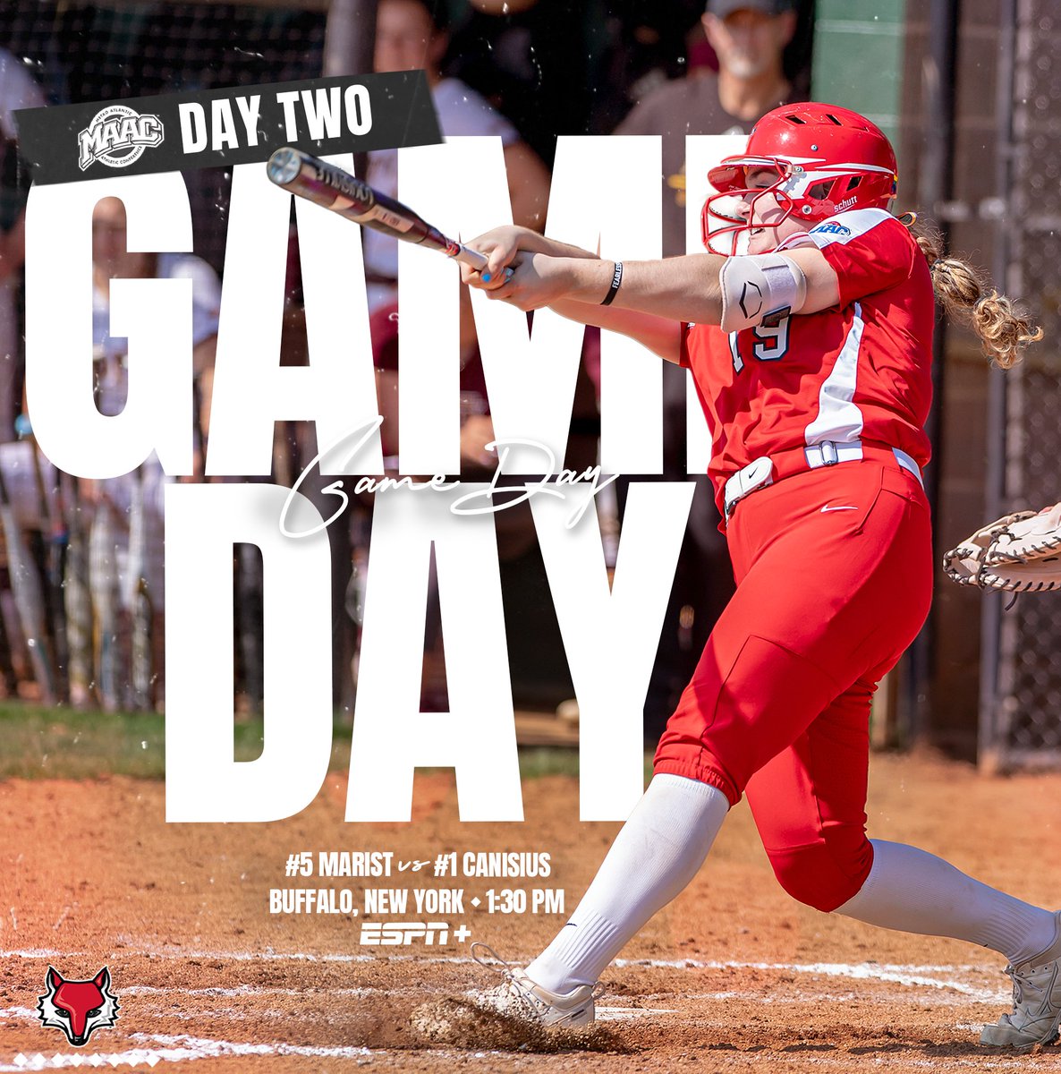 MaristSoftball's tweet photo. Day ✌️! Let's get the W!

🆚 #1 Canisius
📍 Buffalo, NY
⏰ 1:30PM
📺https://t.co/5NlGqusUXh
📊https://t.co/Jwdq9PaWsJ https://t.co/nGUmoP0Xfj