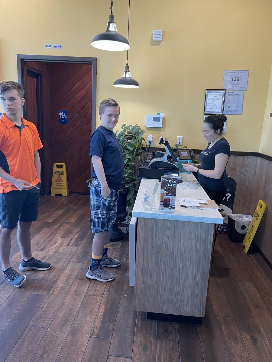 Today we visited <a href="/BrokenYolkCafe/">The Broken Yolk Cafe</a> for a delicious brunch! Our <a href="/KleinHigh/">Klein High School</a> bearkats in ACCESS put their social skills in action by ordering from the menu and paying for their own meals.