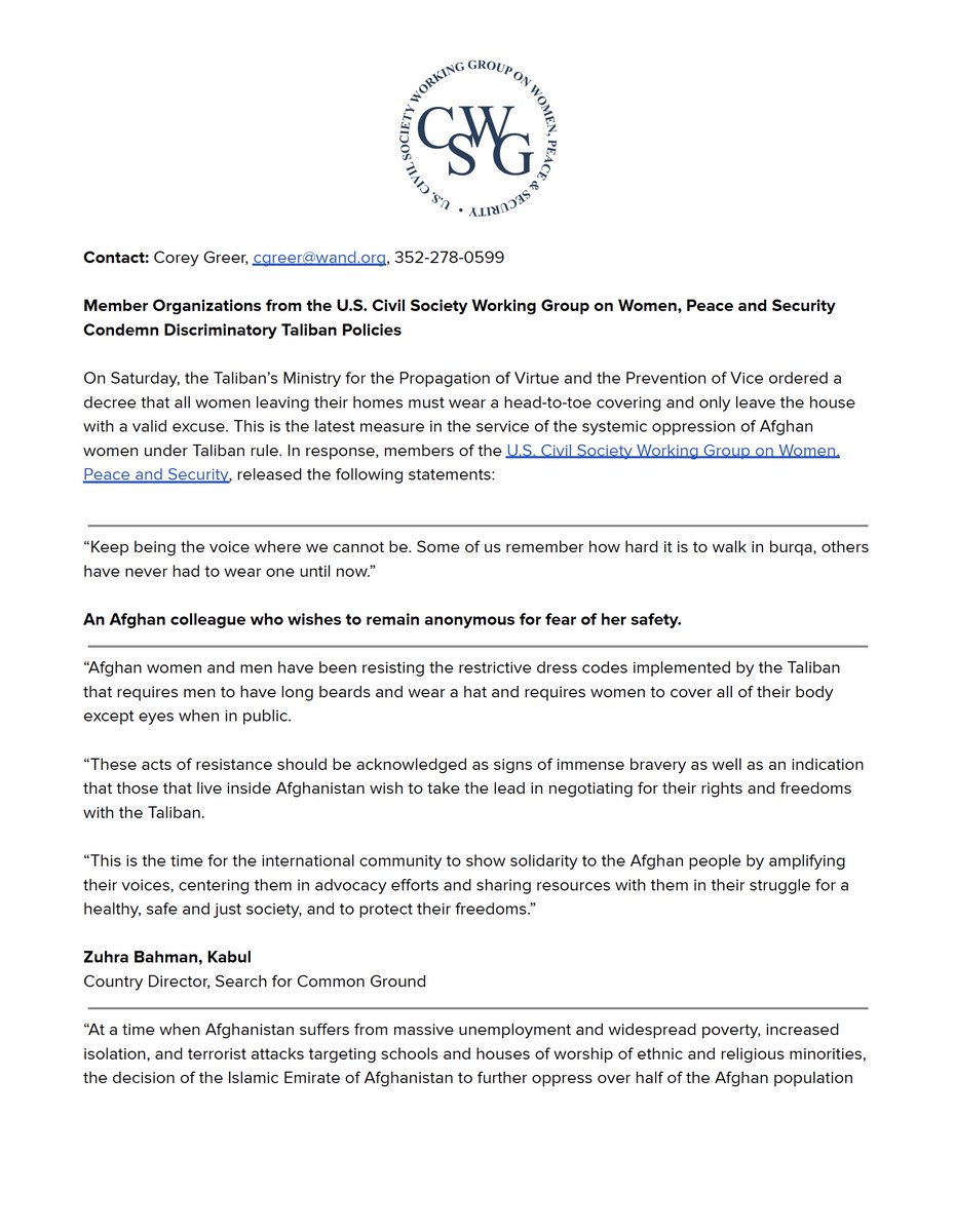 The U.S. Civil Society Working Group on WPS tweet media
