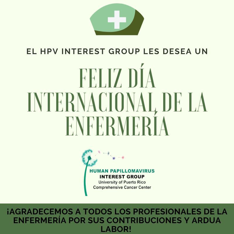 GroupHpv's tweet photo. El HPV Interest Group les desea un Feliz Día Internacional de la Enfermería a todos los profesionales de la enfermería que trabajan diariamente por el bienestar de sus pacientes. ¡Gracias! 💚 #hpv #hpvinterestgroup #internationalnursesday https://t.co/AylX2qw2IE