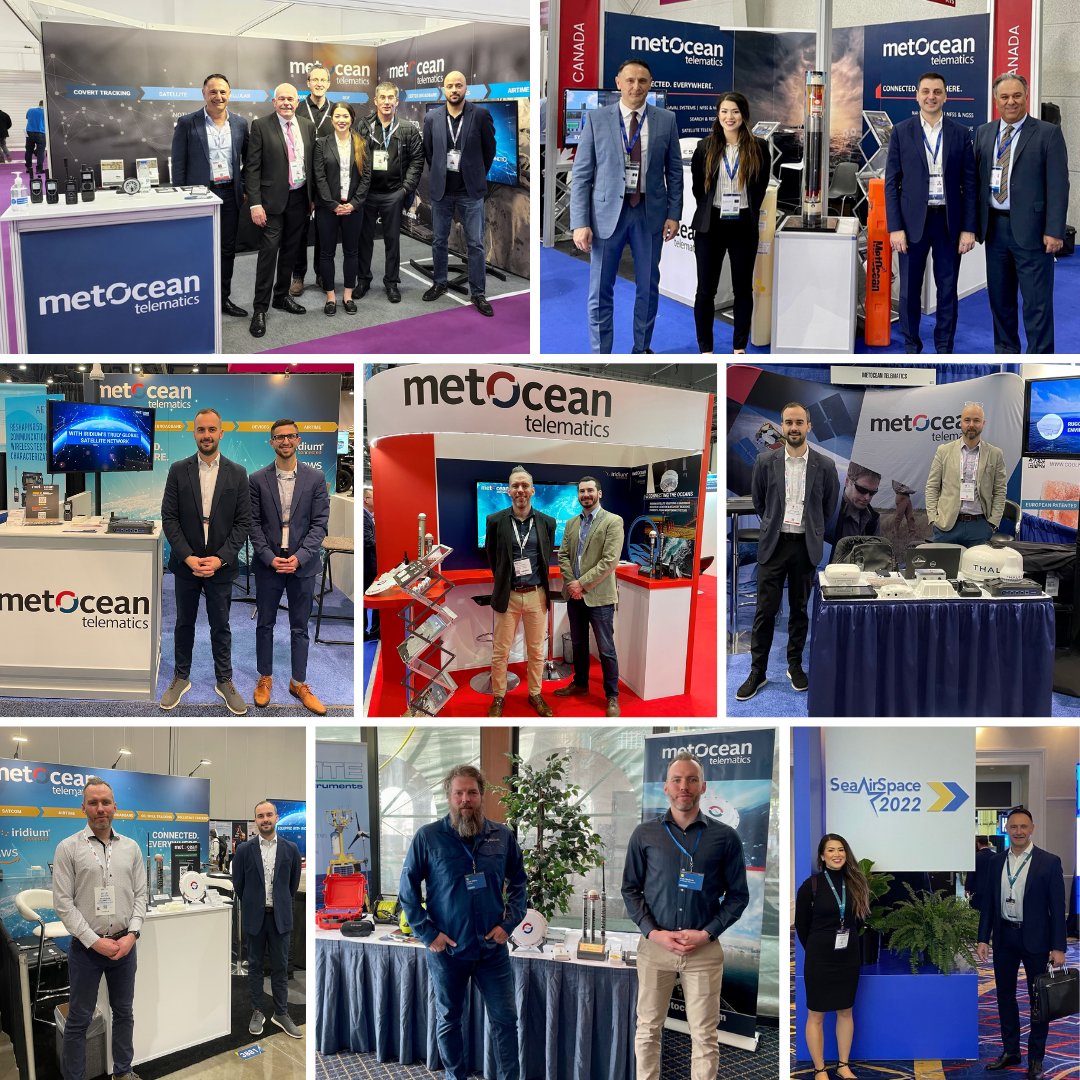 MetOceanT's tweet photo. Four months in, EIGHT shows down! 🙌 MetOcean has had a busy start to the year as our sales team have been meeting with clients and partners across North America, Europe and Asia. 🌎 A HUGE thank you to everyone who dropped by our booths! 

#MetOceanTeam #Iridium https://t.co/f6eL3inKT6