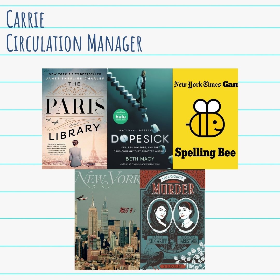 Wood_Library's tweet image. Our Circulation Manager Carrie's top pics from 2021!