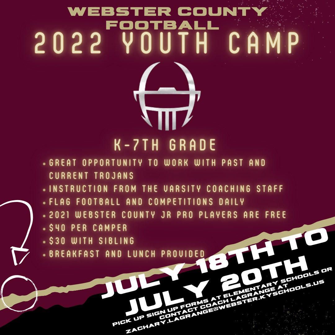 WebCoFootball's tweet photo. It’s that time of the year again for Youth camp! Information below https://t.co/MMjqfnZVqG
